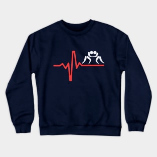 Wrestling Fan Heartbeat Crewneck Sweatshirt